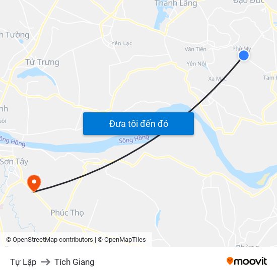 Tự Lập to Tích Giang map