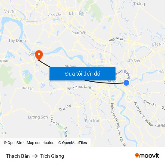 Thạch Bàn to Tích Giang map