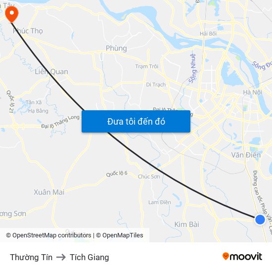 Thường Tín to Tích Giang map