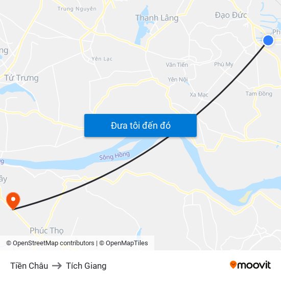 Tiền Châu to Tích Giang map