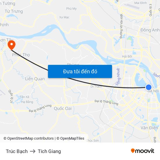 Trúc Bạch to Tích Giang map