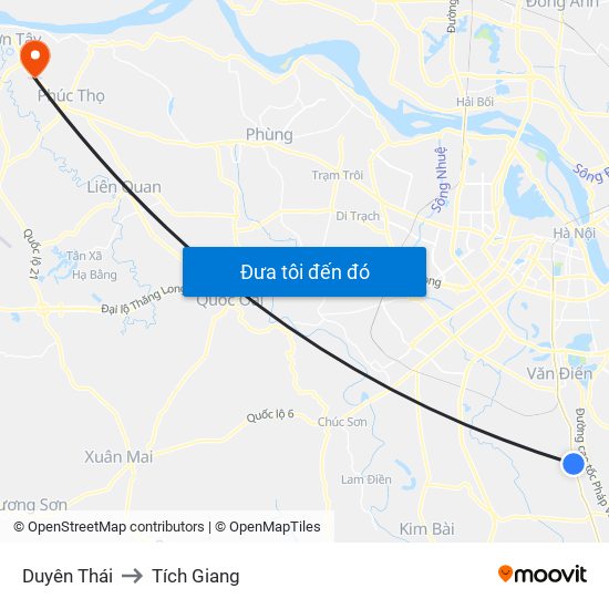 Duyên Thái to Tích Giang map