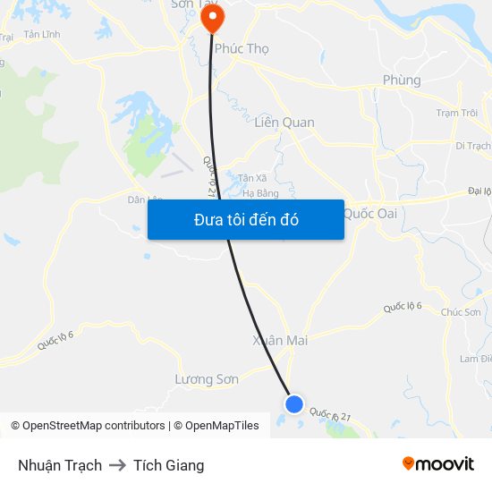 Nhuận Trạch to Tích Giang map