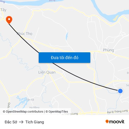 Đắc Sở to Tích Giang map