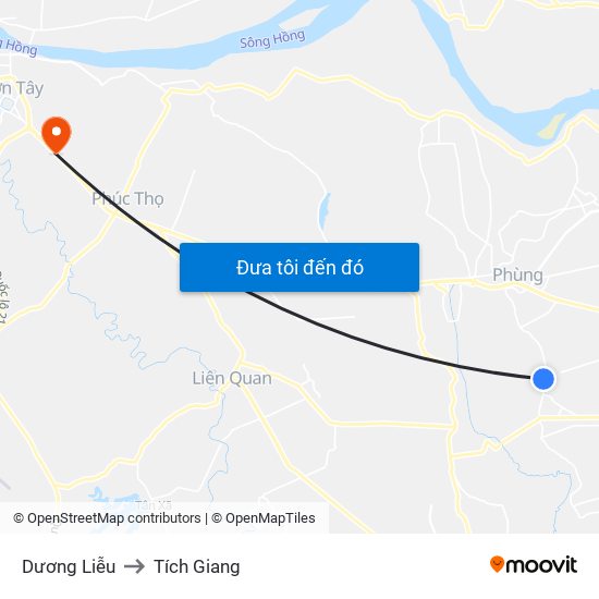 Dương Liễu to Tích Giang map