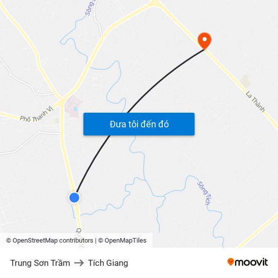 Trung Sơn Trầm to Tích Giang map