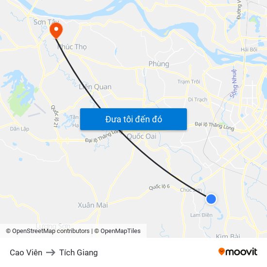 Cao Viên to Tích Giang map