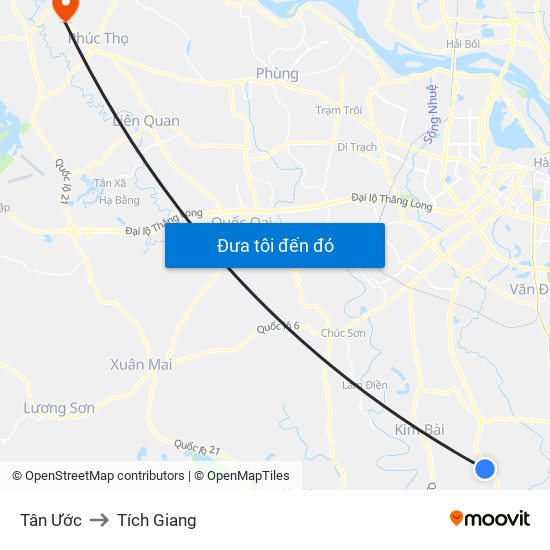 Tân Ước to Tích Giang map