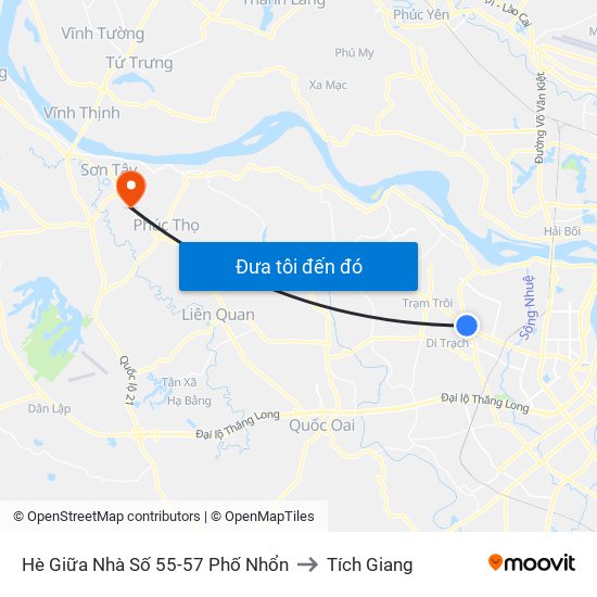 Hè Giữa Nhà Số 55-57 Phố Nhổn to Tích Giang map