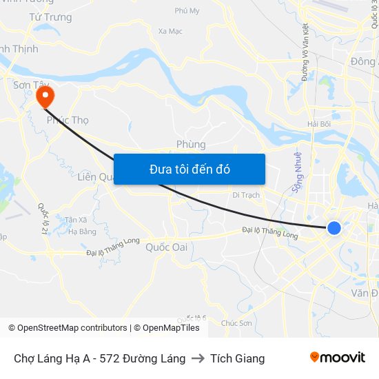 Chợ Láng Hạ A - 572 Đường Láng to Tích Giang map