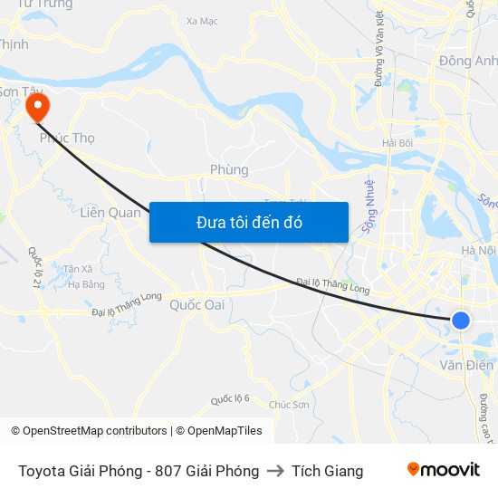 Toyota Giải Phóng - 807 Giải Phóng to Tích Giang map