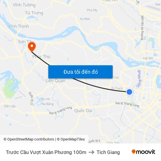 Trước Cầu Vượt Xuân Phương 100m to Tích Giang map