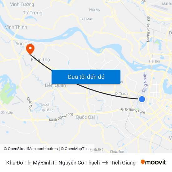 Khu Đô Thị Mỹ Đình Ii- Nguyễn Cơ Thạch to Tích Giang map