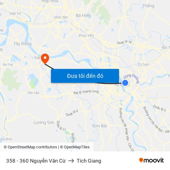 358 - 360 Nguyễn Văn Cừ to Tích Giang map