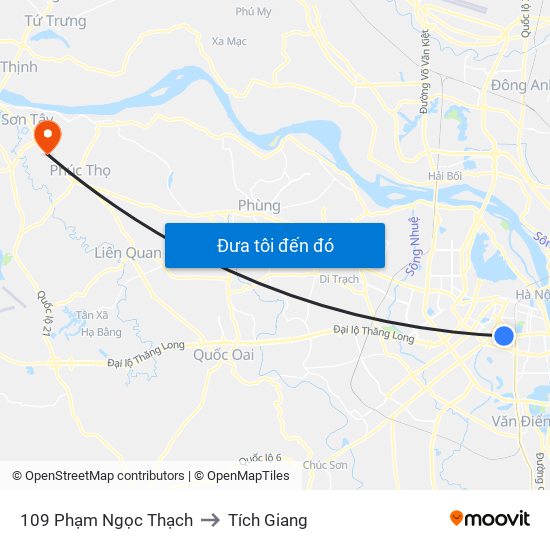 109 Phạm Ngọc Thạch to Tích Giang map