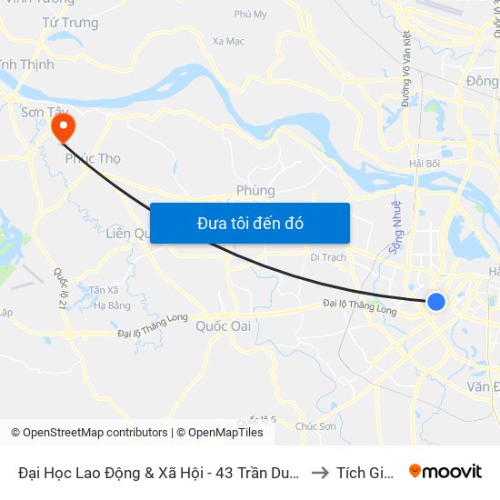 Đại Học Lao Động & Xã Hội - 43 Trần Duy Hưng to Tích Giang map