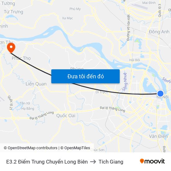 E3.2 Điểm Trung Chuyển Long Biên to Tích Giang map