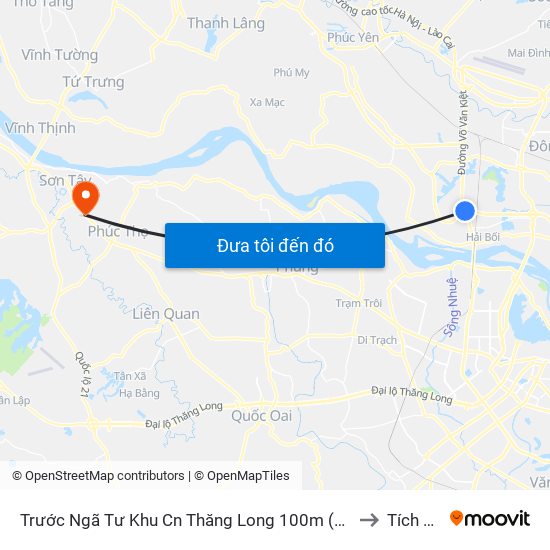 Trước Ngã Tư Khu Cn Thăng Long 100m (Chiều Nội Bài - Hà Nội) to Tích Giang map