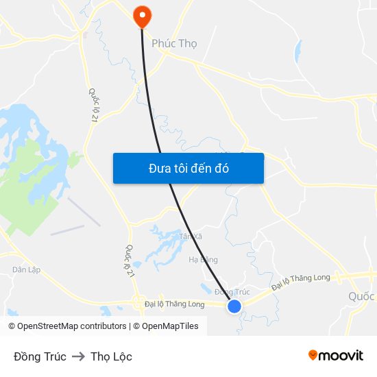 Đồng Trúc to Thọ Lộc map