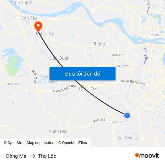 Đồng Mai to Thọ Lộc map