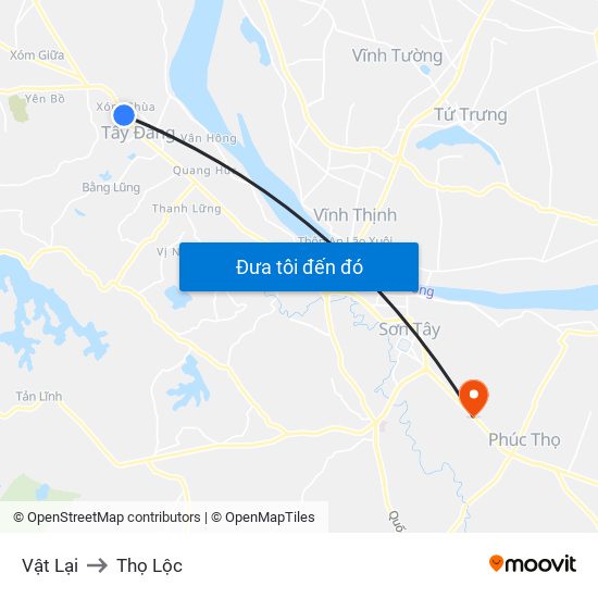 Vật Lại to Thọ Lộc map