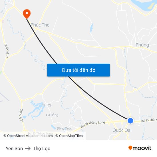 Yên Sơn to Thọ Lộc map