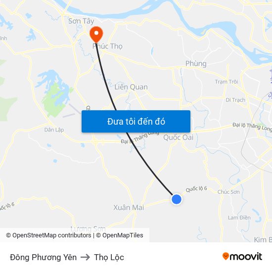 Đông Phương Yên to Thọ Lộc map