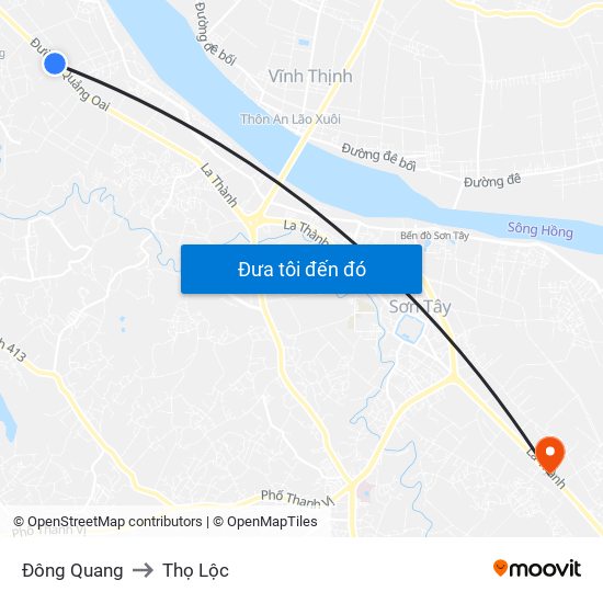 Đông Quang to Thọ Lộc map