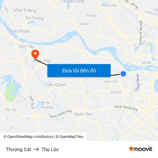 Thượng Cát to Thọ Lộc map