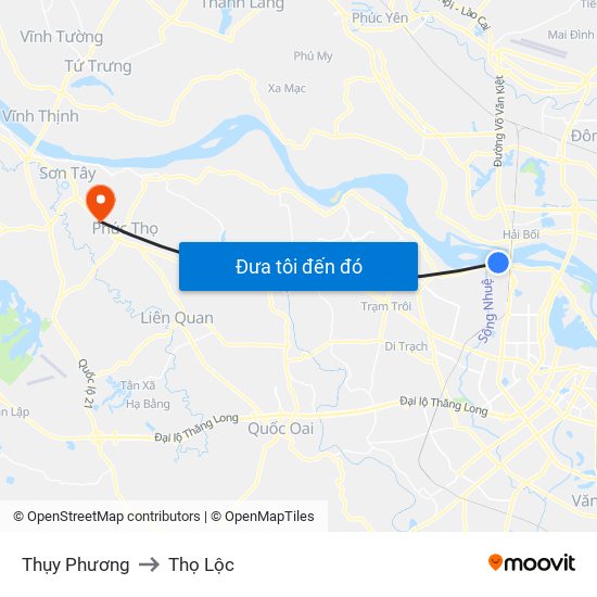 Thụy Phương to Thọ Lộc map