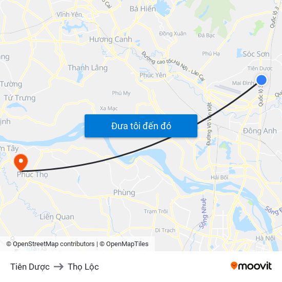 Tiên Dược to Thọ Lộc map
