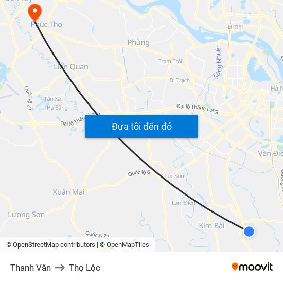 Thanh Văn to Thọ Lộc map