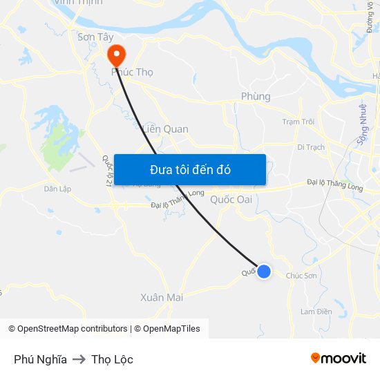 Phú Nghĩa to Thọ Lộc map