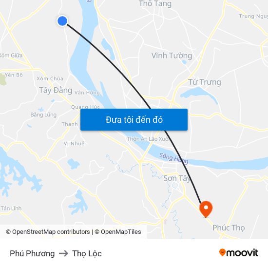 Phú Phương to Thọ Lộc map