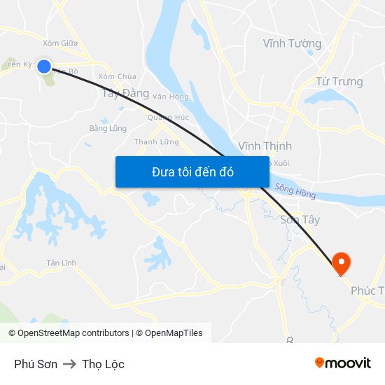 Phú Sơn to Thọ Lộc map