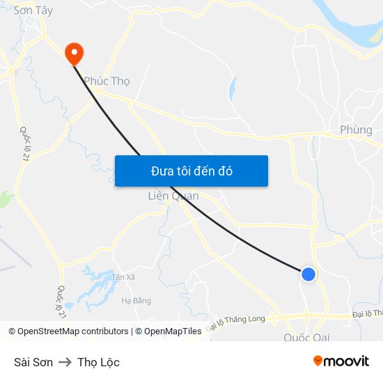 Sài Sơn to Thọ Lộc map