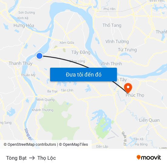 Tòng Bạt to Thọ Lộc map
