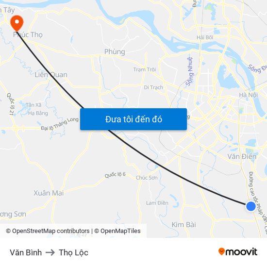 Văn Bình to Thọ Lộc map