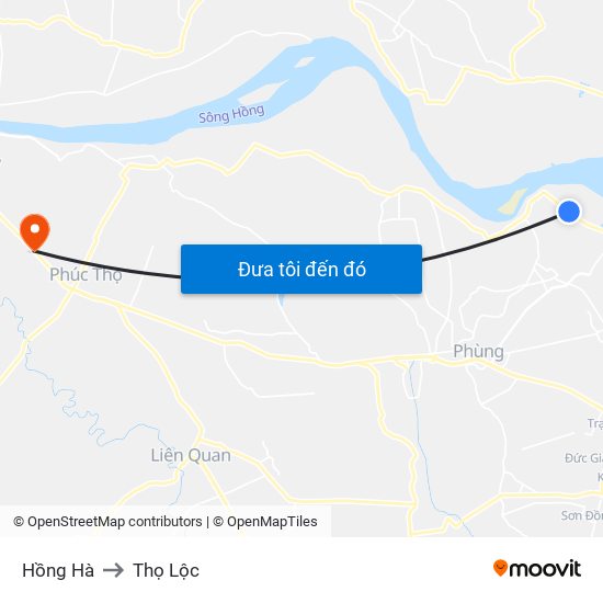 Hồng Hà to Thọ Lộc map