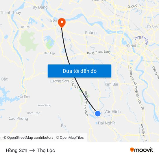 Hồng Sơn to Thọ Lộc map