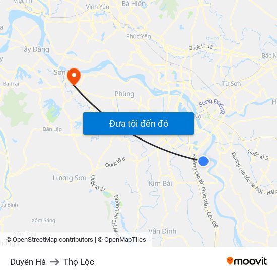 Duyên Hà to Thọ Lộc map