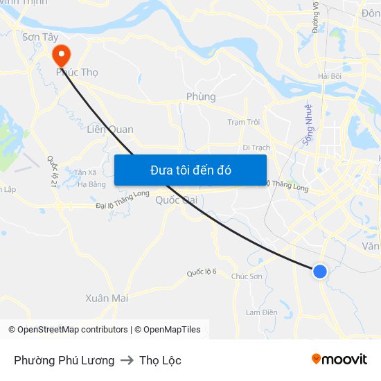 Phường Phú Lương to Thọ Lộc map