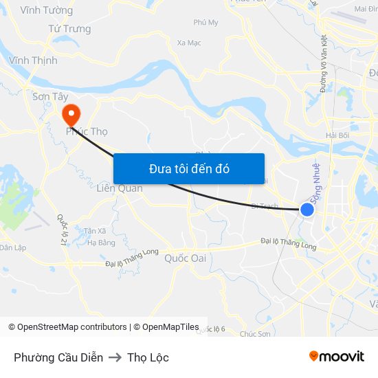 Phường Cầu Diễn to Thọ Lộc map