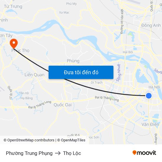 Phường Trung Phụng to Thọ Lộc map