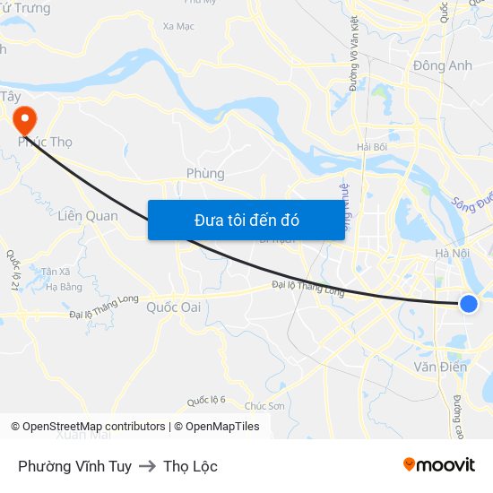 Phường Vĩnh Tuy to Thọ Lộc map