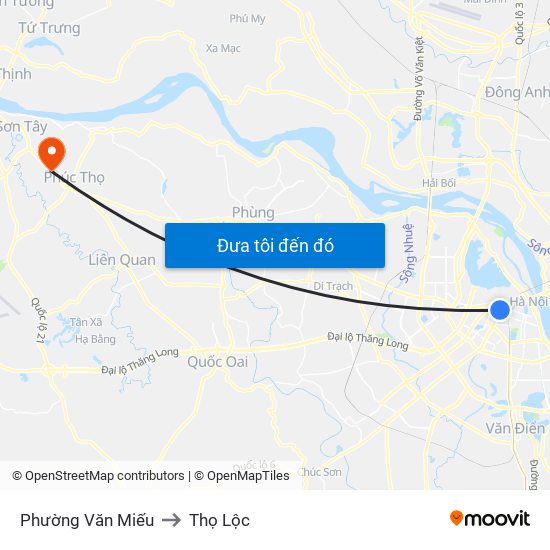 Phường Văn Miếu to Thọ Lộc map