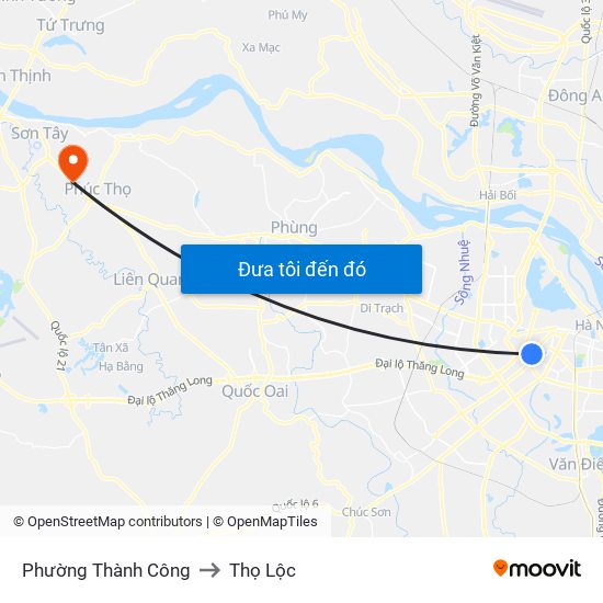 Phường Thành Công to Thọ Lộc map