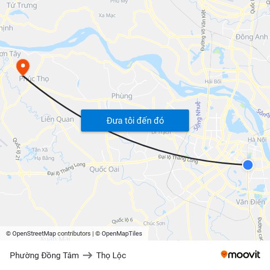 Phường Đồng Tâm to Thọ Lộc map