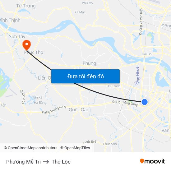 Phường Mễ Trì to Thọ Lộc map
