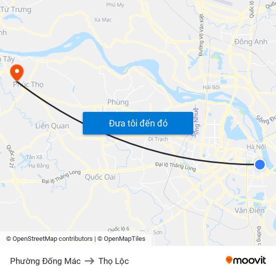 Phường Đống Mác to Thọ Lộc map